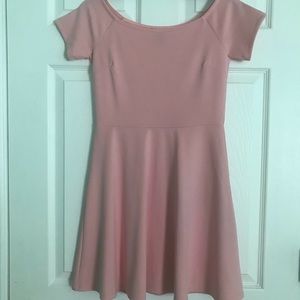 F21 Off the shoulder light pink dress